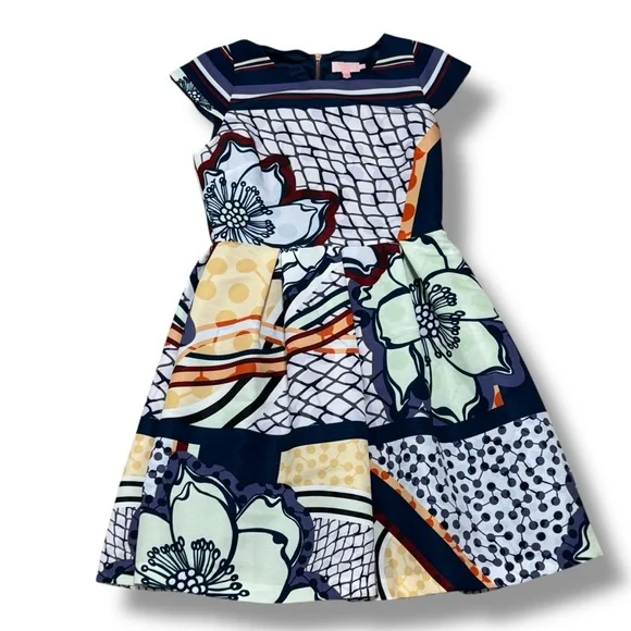 Ted Baker London Wrennie Tribal Print Cap Sleeve Dress Multicolor Size 2 - Picture 4 of 10